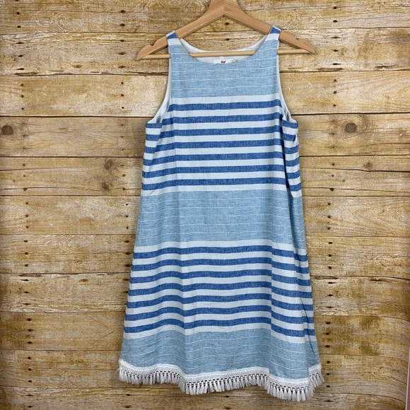 vineyard vines blue and white striped dress